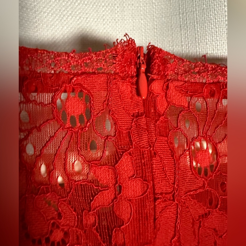 Adelyn Rae Red Lace A Line Mini Dress Size Medium - Picture 7 of 10